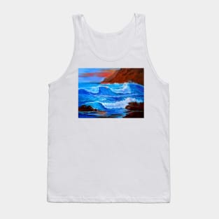 Blue Ocean Waves Tank Top